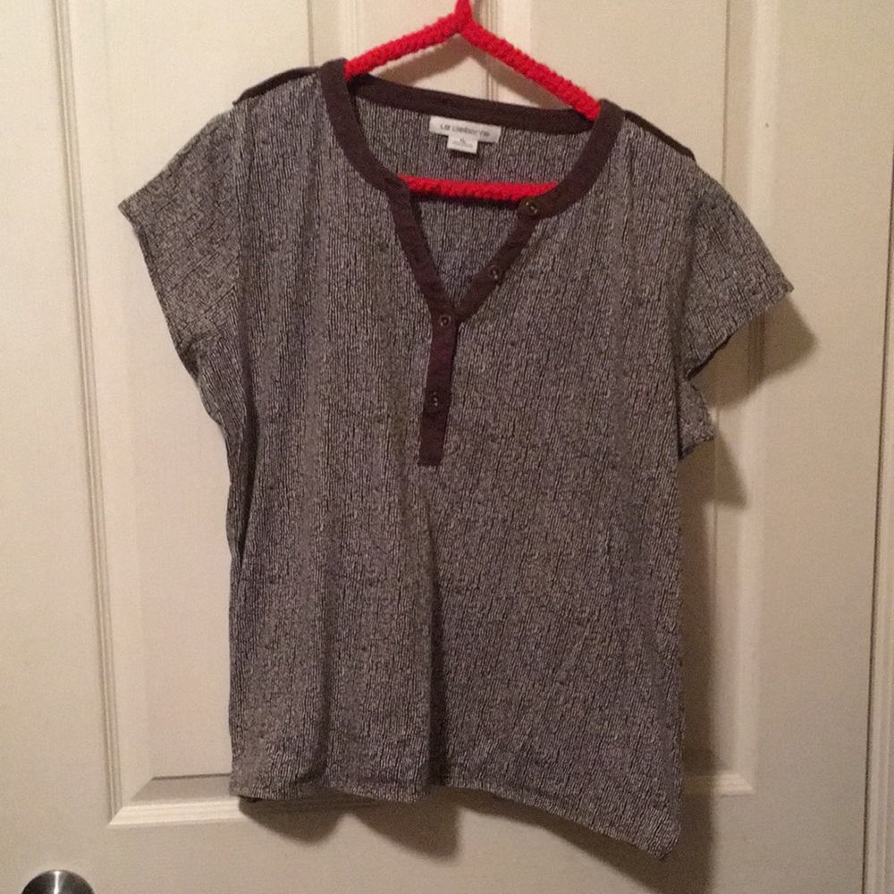 Liz Claiborne Brown and White Top.